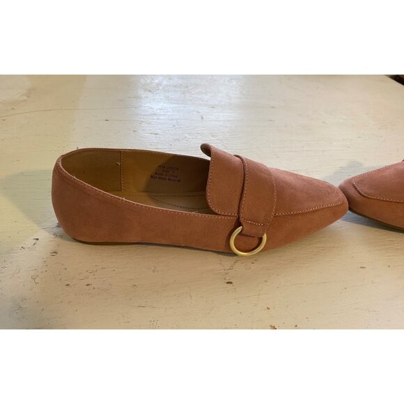 Journee Collection Loafers Women’s 8 Benntly Blush Square Toe Flats Faux Suede - Picture 8 of 10